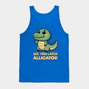 See You Later Alligator! Kawaii Baby Alligator Cartoon Tank Top